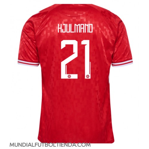 Camiseta Dinamarca Morten Hjulmand #21 Primera Equipación Replica Eurocopa 2024 mangas cortas